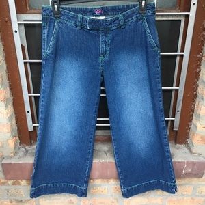 Lilly Pulitzer crop straight green contrast stitch